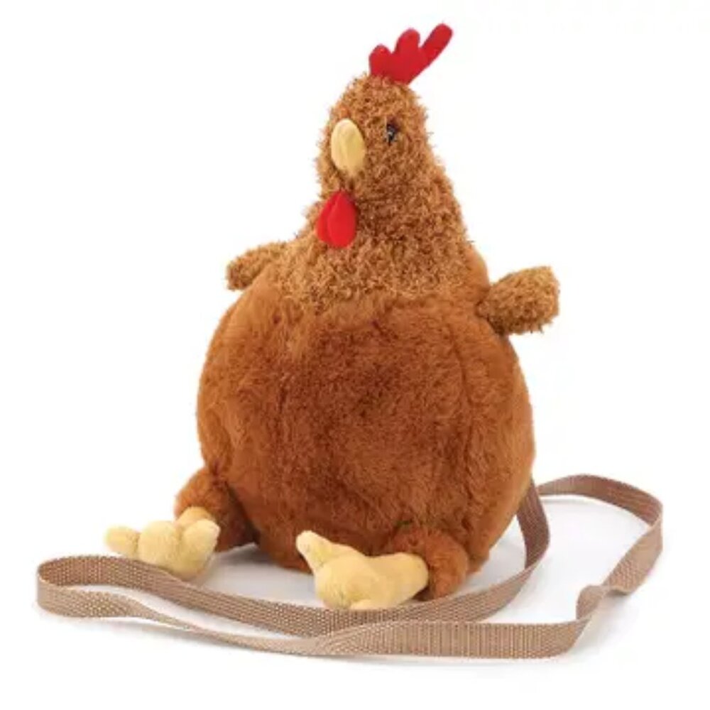 Brown Furry Hen Cross Body Bag in Polyester      NEW!